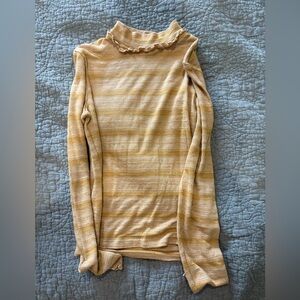 BOHME— Light Yellow Striped Lightweight Knit Top